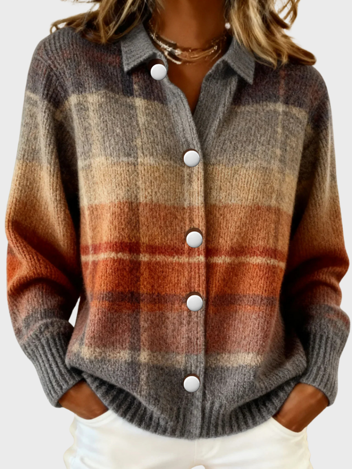 VICTORIA RETRO PLAID CARDIGAN