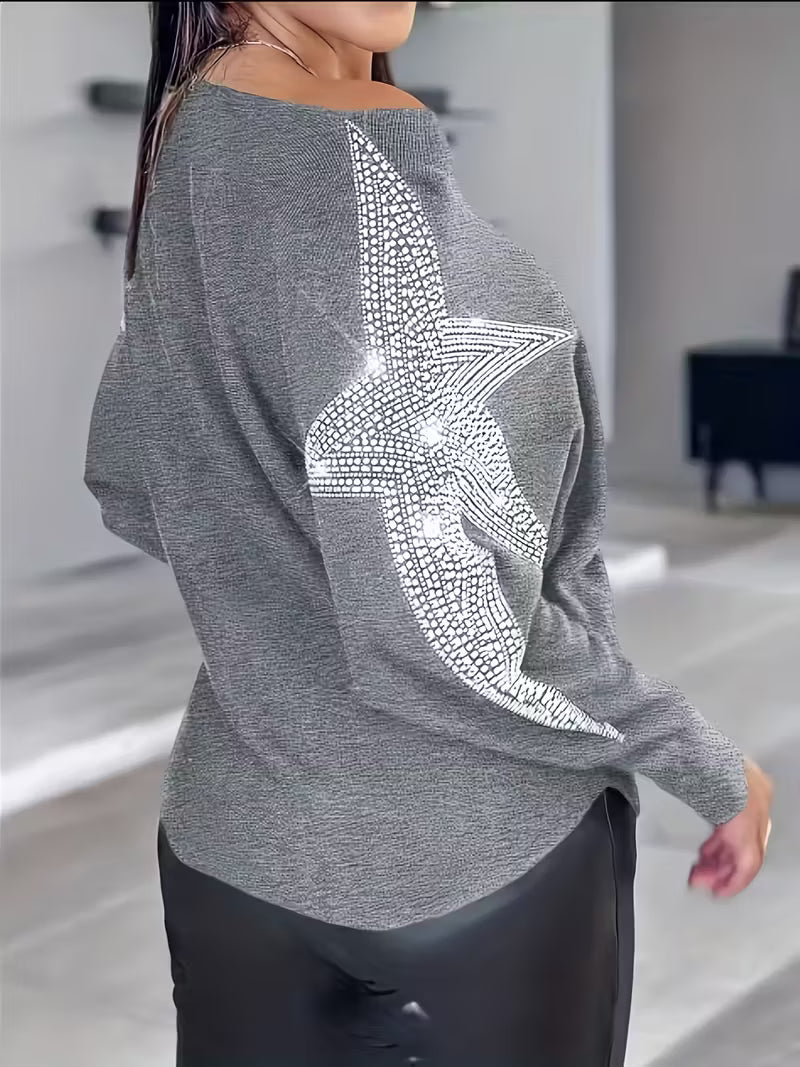 SERENA LONG-SLEEVE STAR PRINT BLOUSE