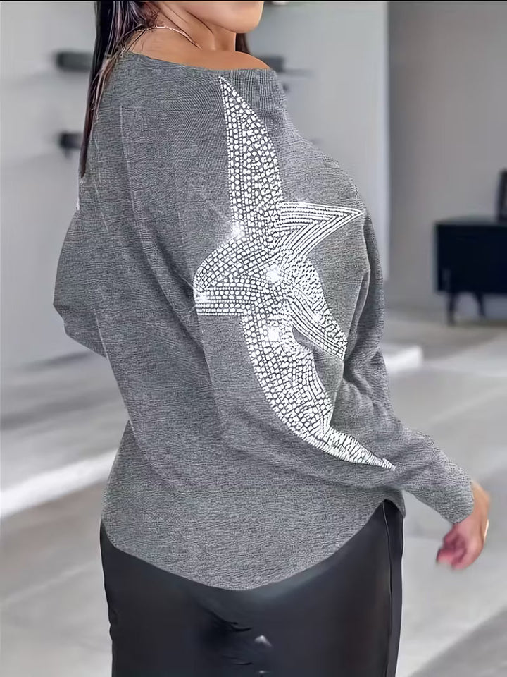 SERENA LONG-SLEEVE STAR PRINT BLOUSE