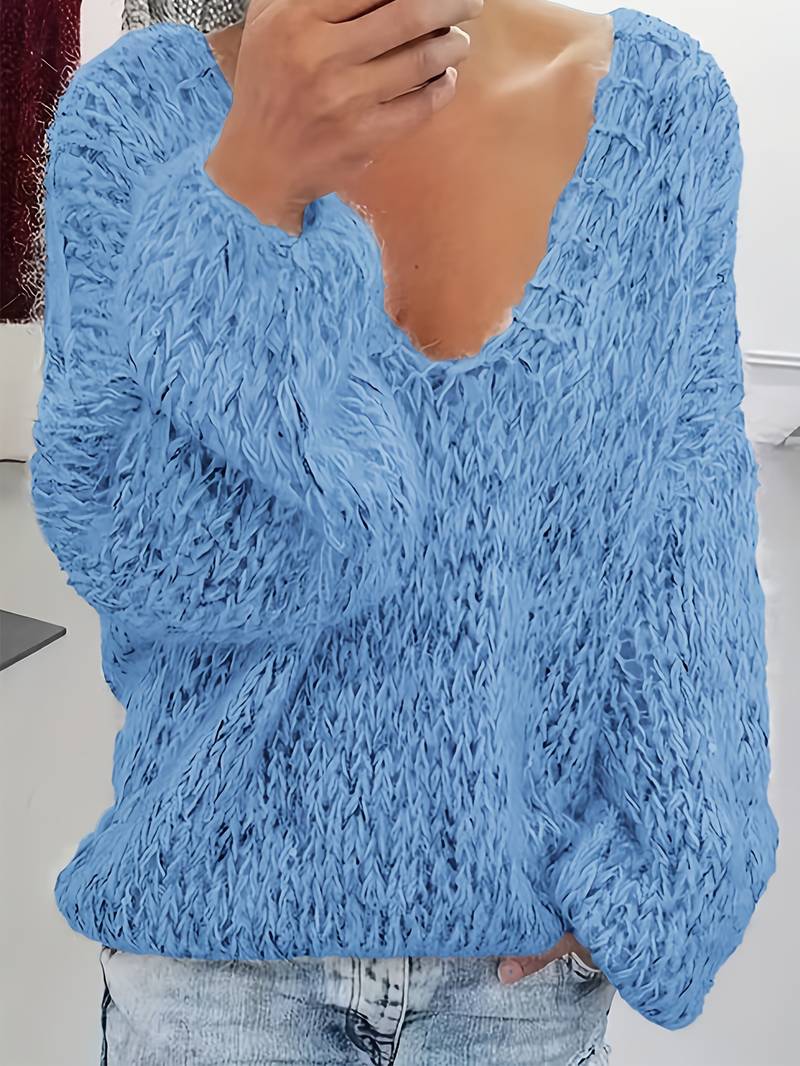 LITAL ELEGANT SOFT V-NECK SWEATER