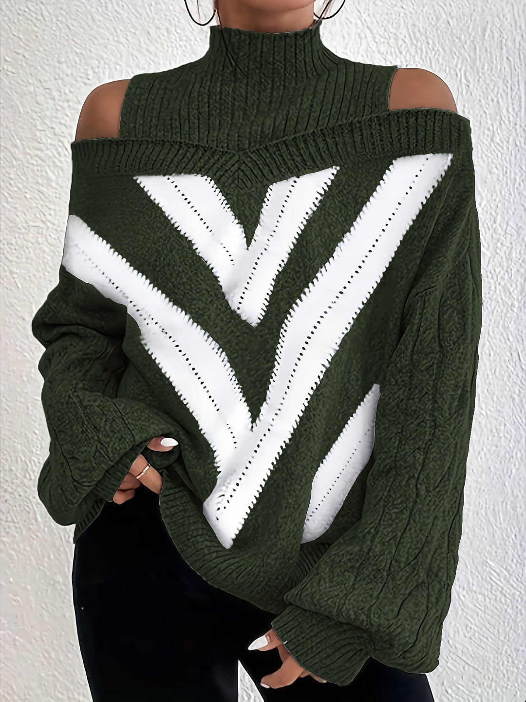 RAQUEL OFF-SHOULDER KNITTED SWEATER