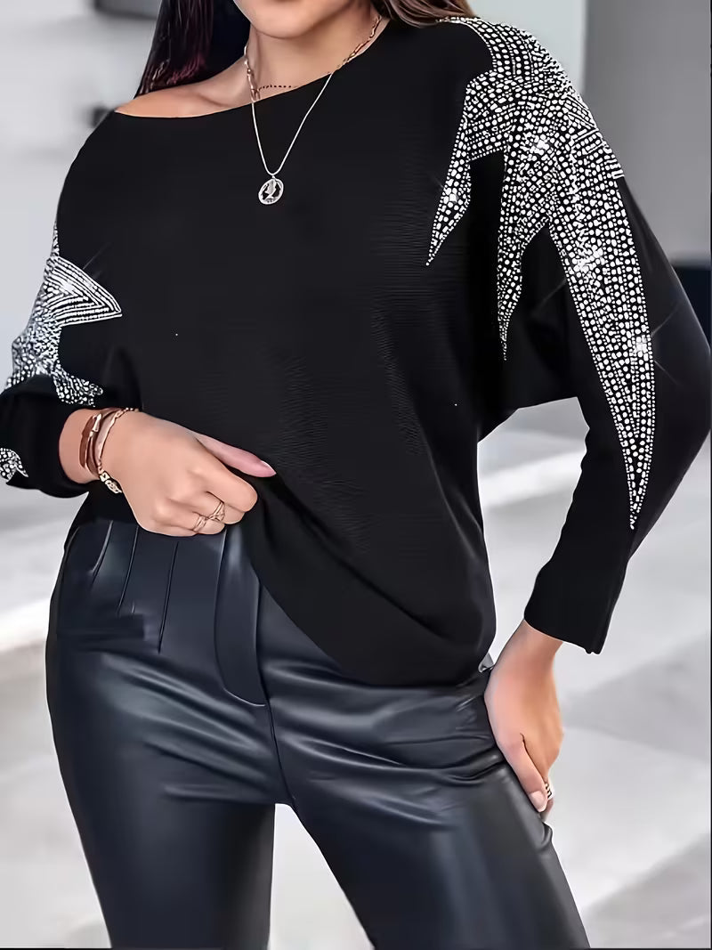 SERENA LONG-SLEEVE STAR PRINT BLOUSE