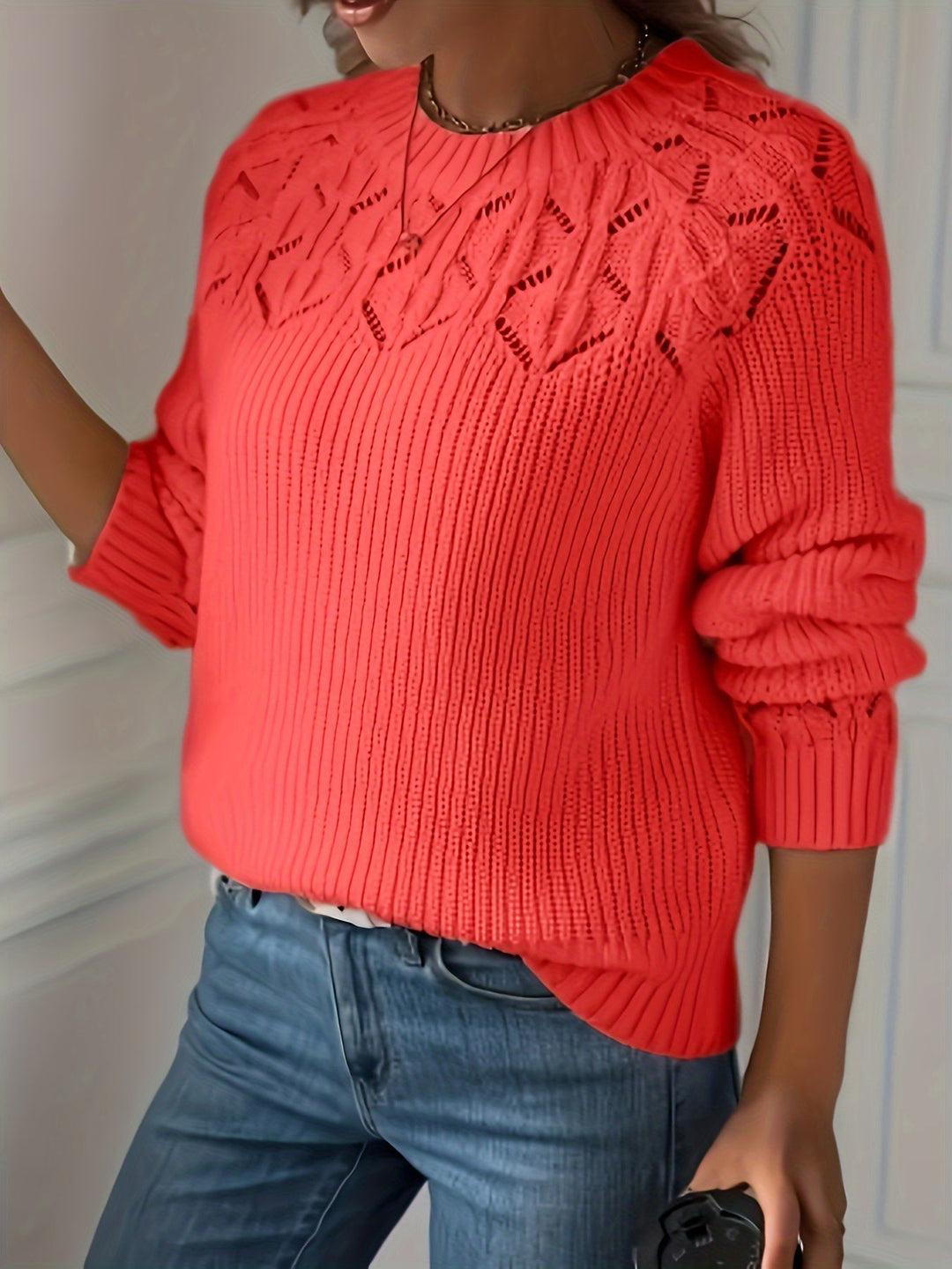 NASIA ELEGANT LONG-SLEEVE SWEATER