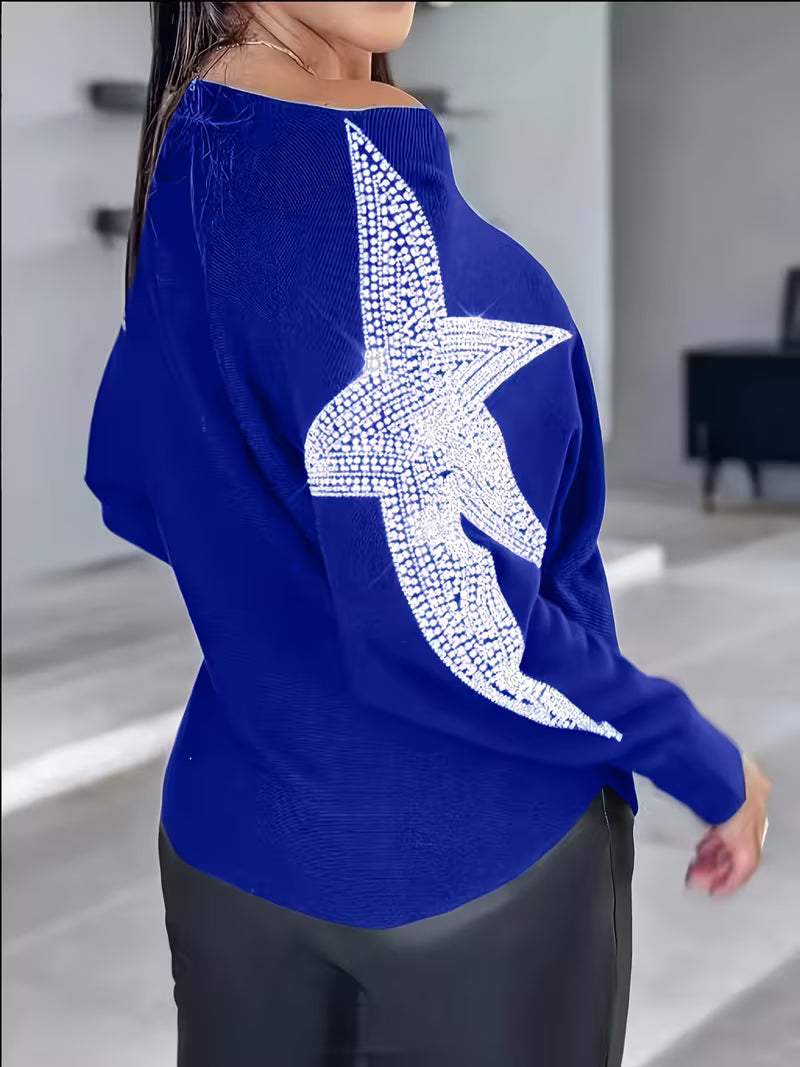 SERENA LONG-SLEEVE STAR PRINT BLOUSE
