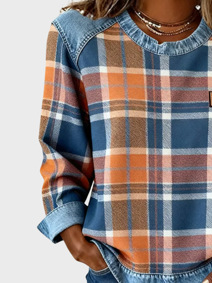 CELESTIA CHECKERED SWEATSHIRT