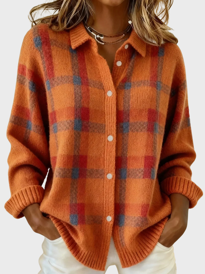 VICTORIA RETRO PLAID CARDIGAN