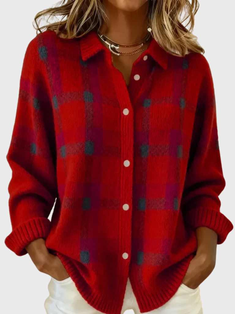 VICTORIA RETRO PLAID CARDIGAN