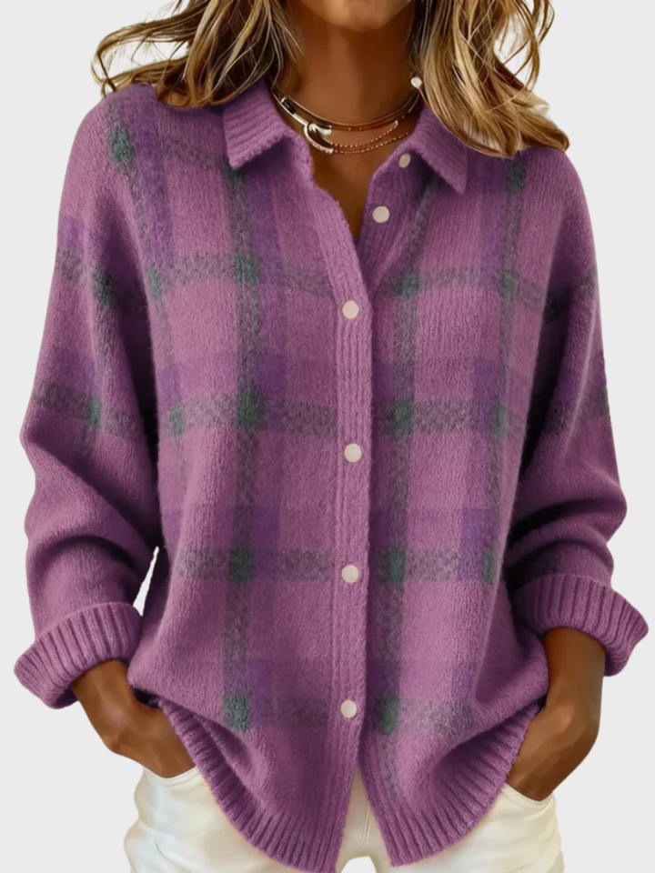 VICTORIA RETRO PLAID CARDIGAN