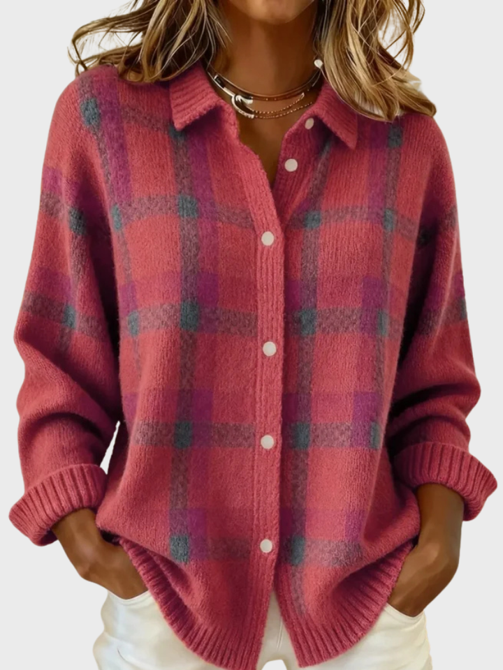 VICTORIA RETRO PLAID CARDIGAN