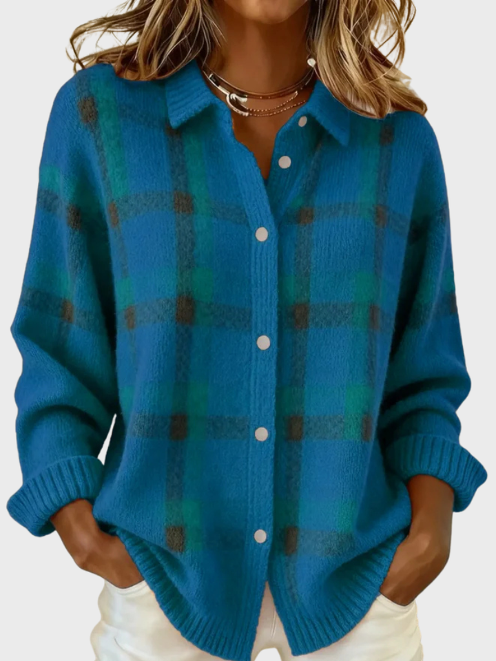 VICTORIA RETRO PLAID CARDIGAN