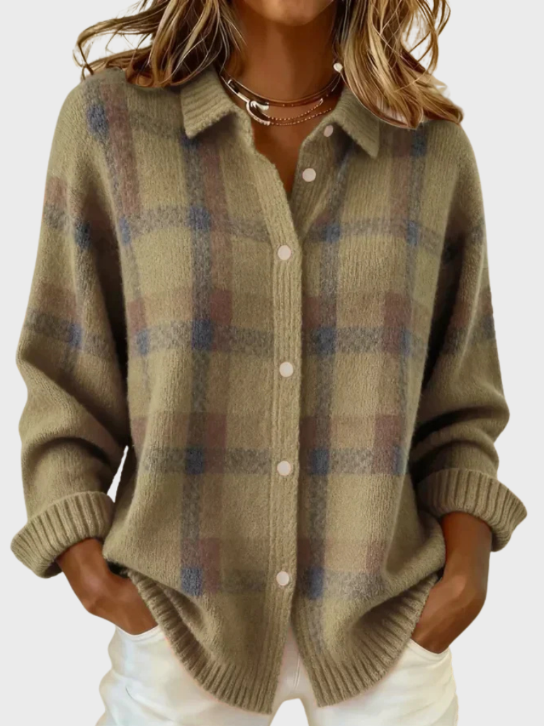 VICTORIA RETRO PLAID CARDIGAN