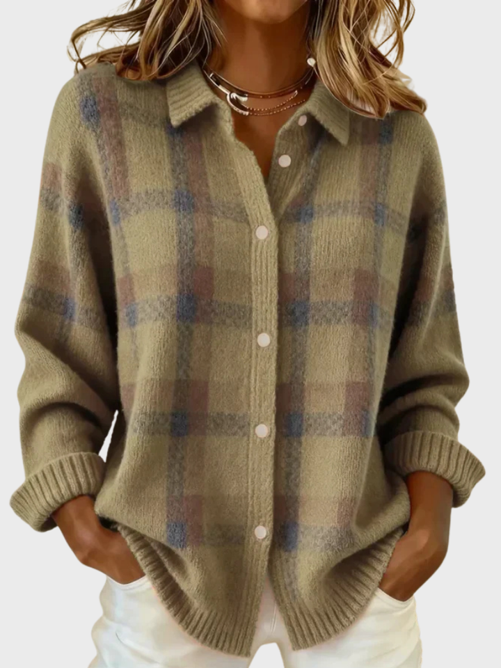 VICTORIA RETRO PLAID CARDIGAN