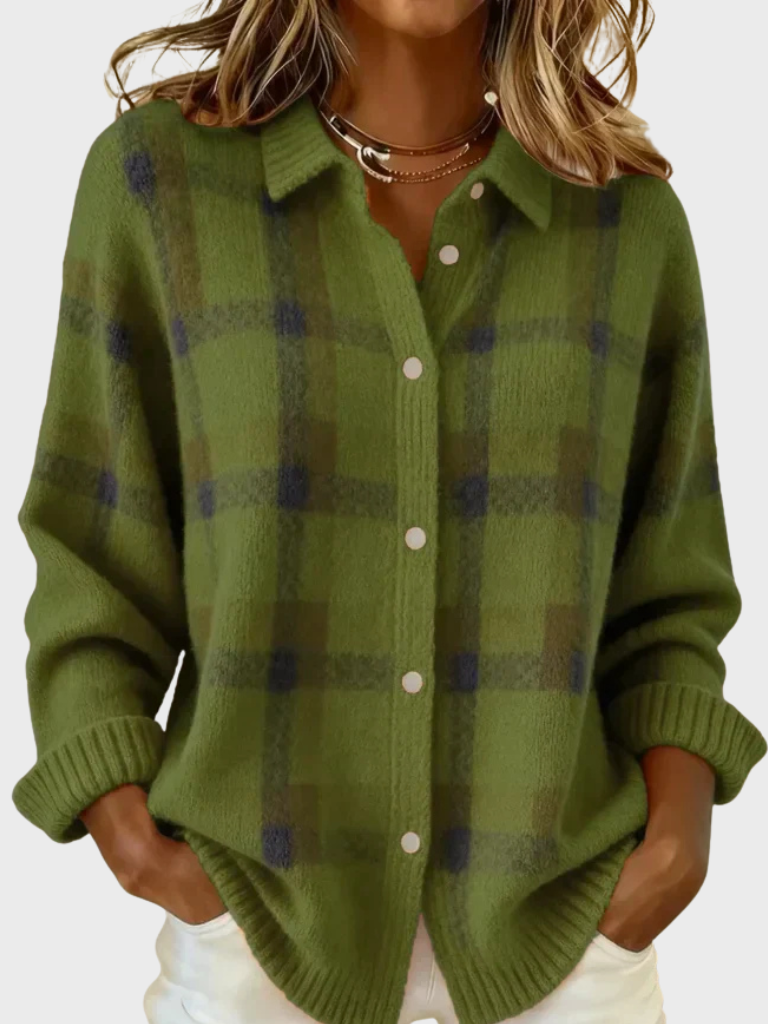 VICTORIA RETRO PLAID CARDIGAN