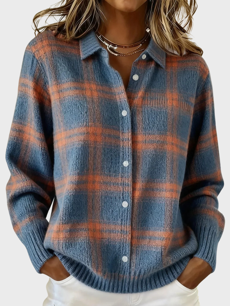 VICTORIA RETRO PLAID CARDIGAN