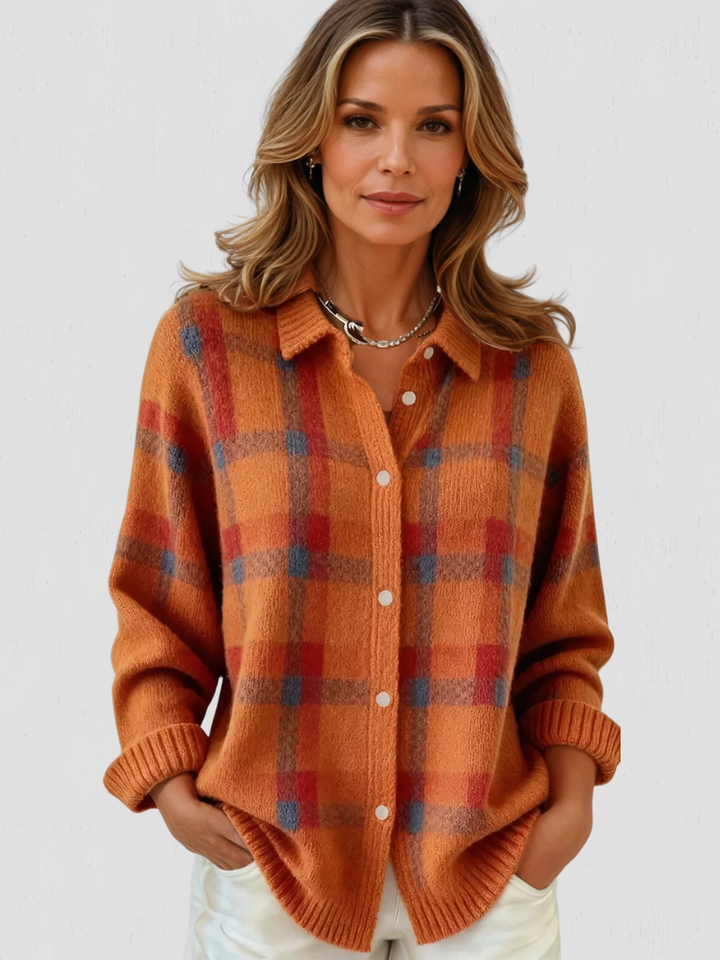 VICTORIA RETRO PLAID CARDIGAN