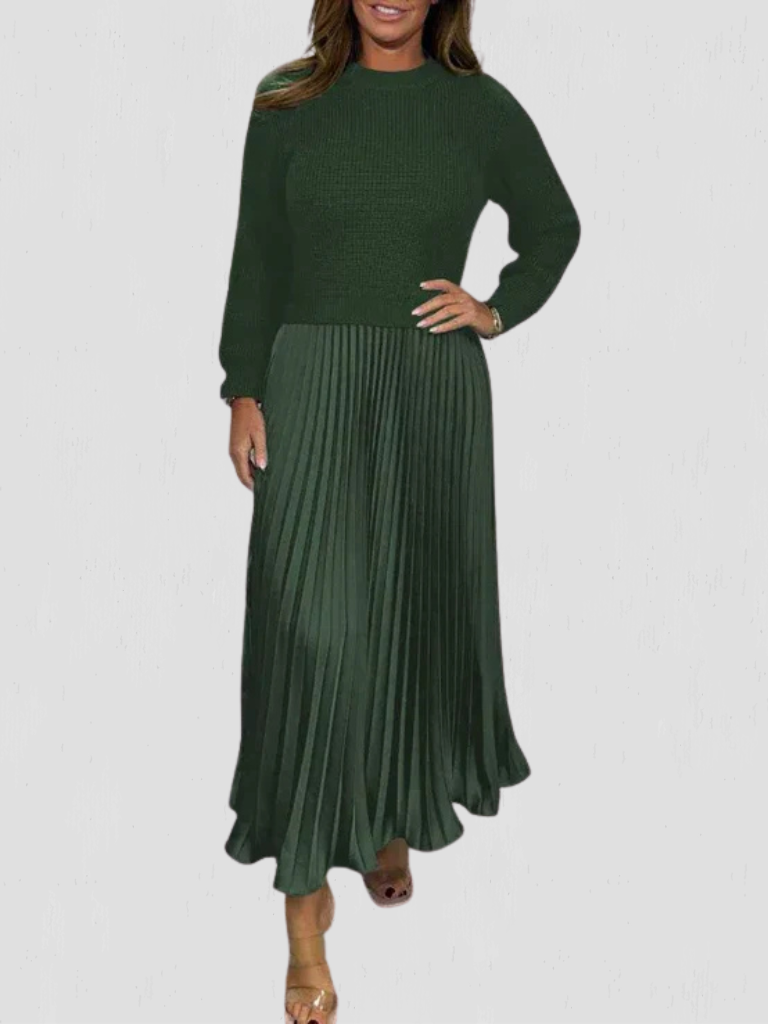 ELEGANCE PLEATED HOLIDAY DRESS