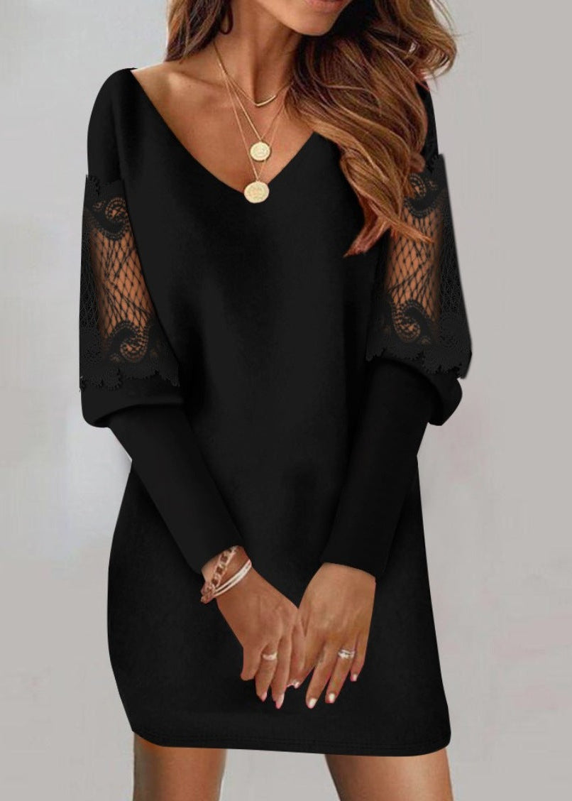 FUMIKO LACE SLEEVE DRESS