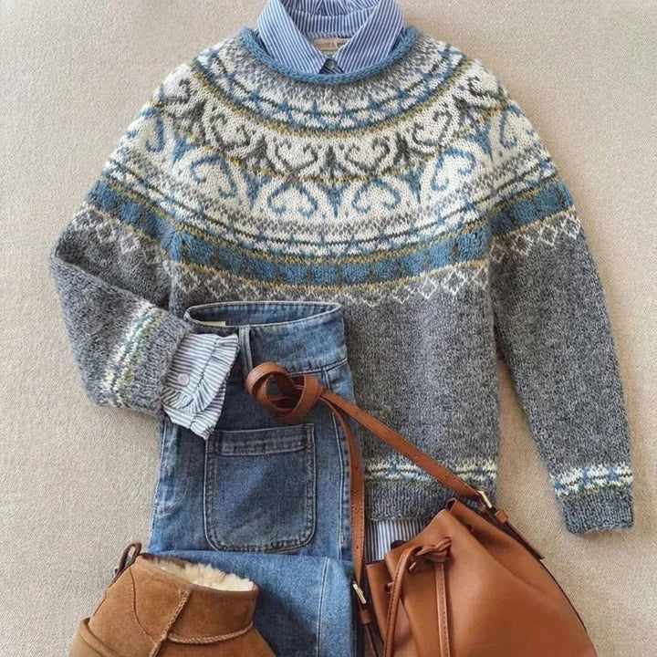 SELINA CHIC VINTAGE KNIT SWEATER