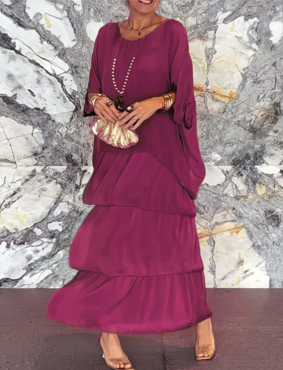 CAROLINE ELEGANT FLOWING MAXI DRESS