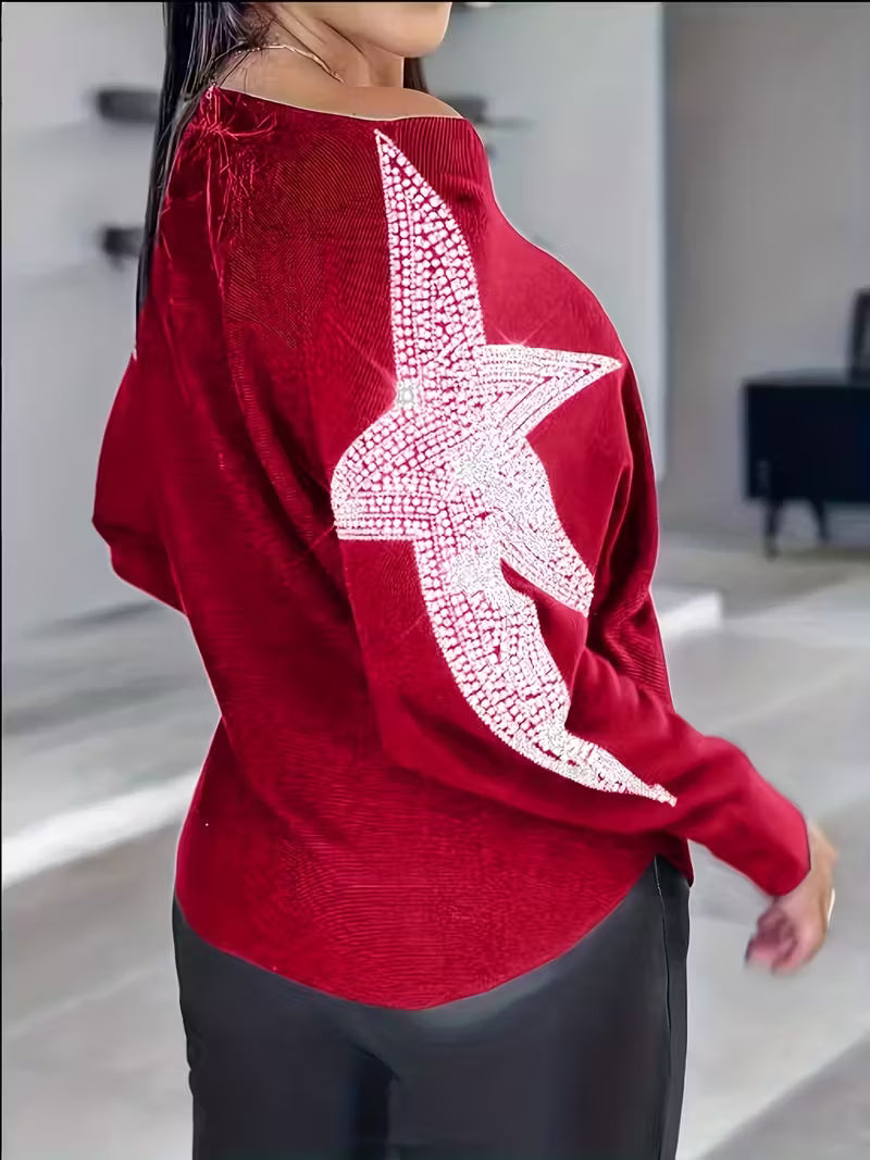 SERENA LONG-SLEEVE STAR PRINT BLOUSE