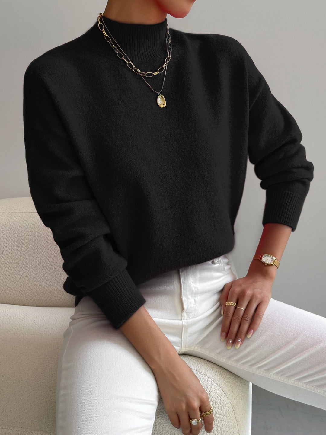 MARIELLE LUXE CASHMERE-BLEND SWEATER