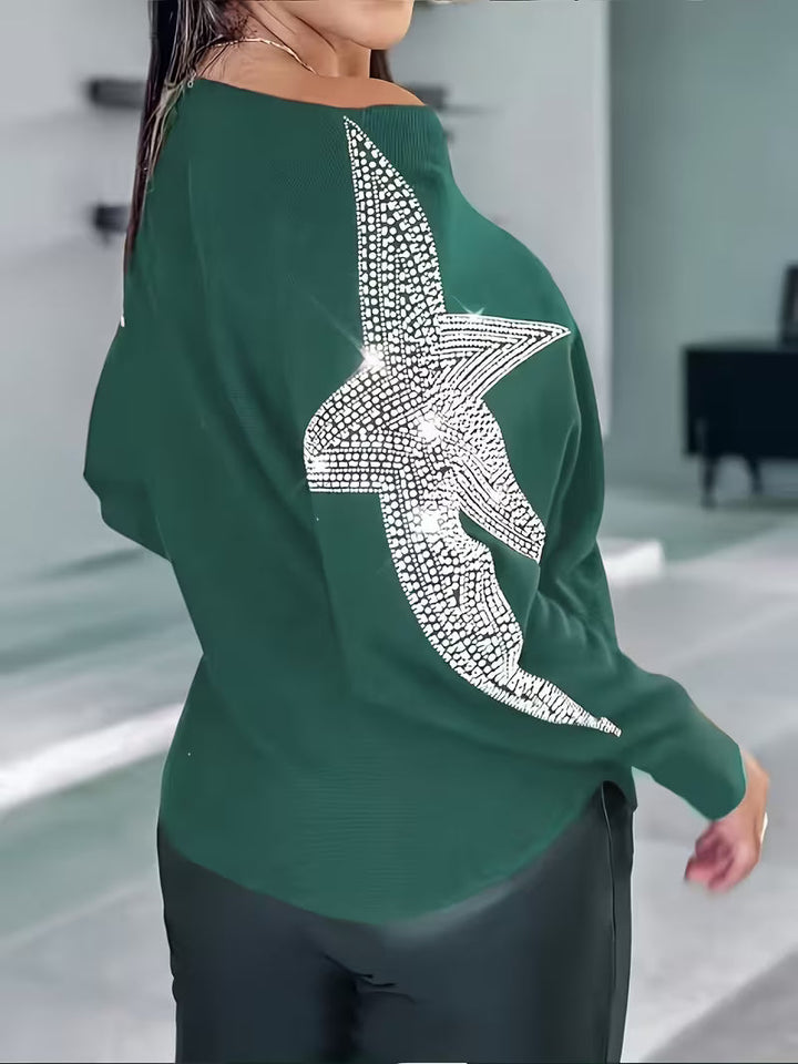 SERENA LONG-SLEEVE STAR PRINT BLOUSE