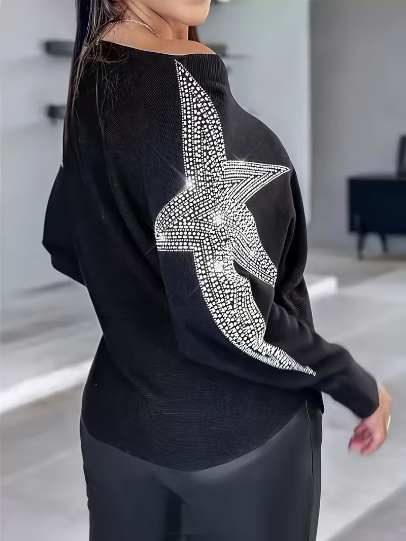 SERENA LONG-SLEEVE STAR PRINT BLOUSE