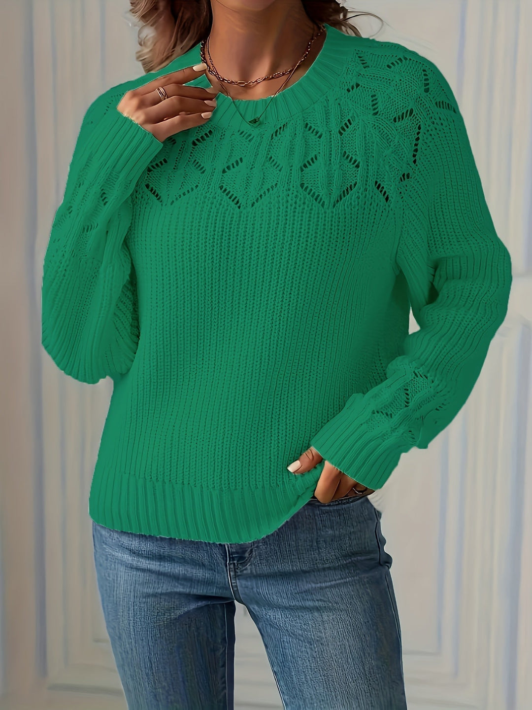NASIA ELEGANT LONG-SLEEVE SWEATER