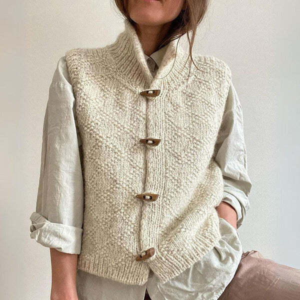 VENICE COZY STAND-COLLAR KNIT VEST