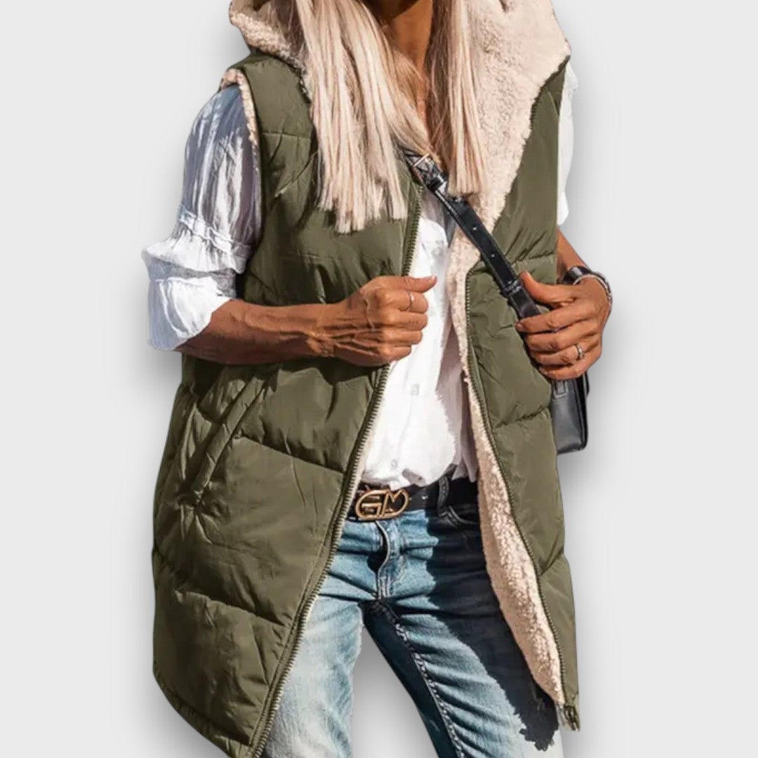 MARIA COZY REVERSIBLE LONGLINE VEST