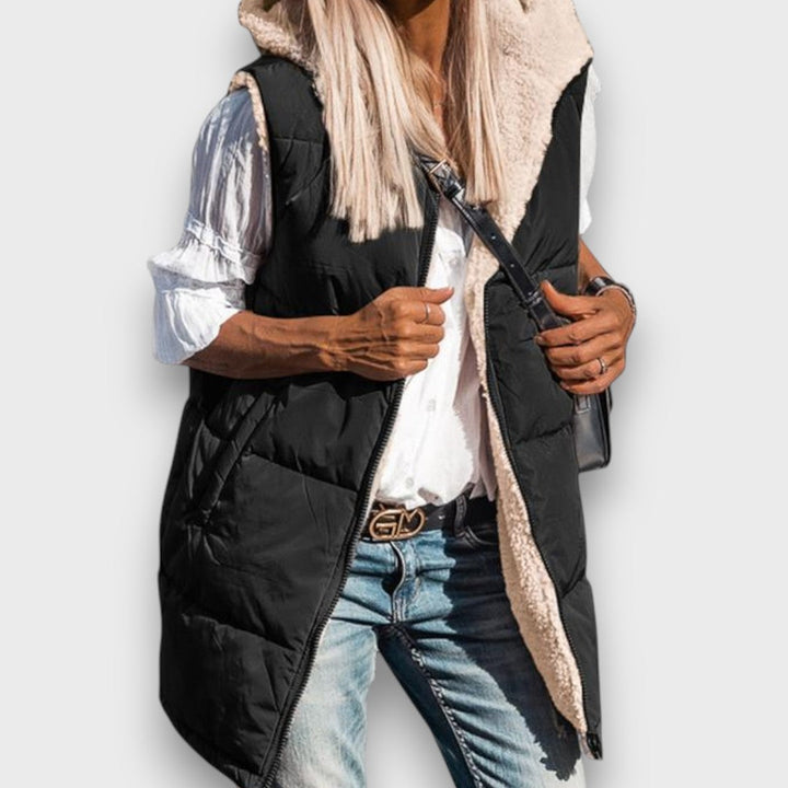 MARIA COZY REVERSIBLE LONGLINE VEST