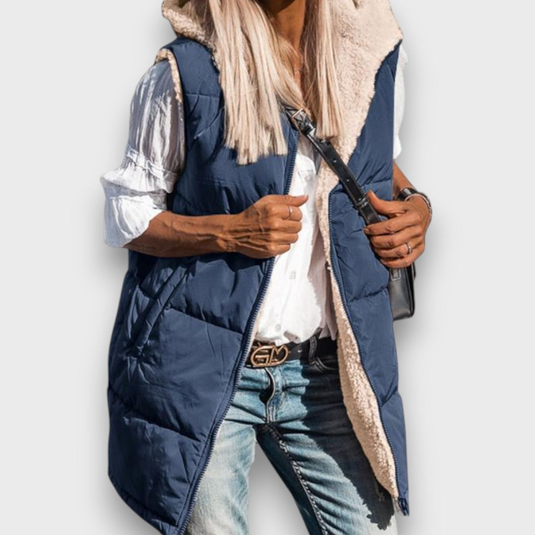MARIA COZY REVERSIBLE LONGLINE VEST
