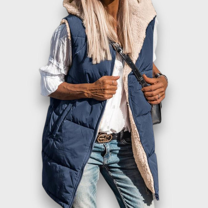 MARIA COZY REVERSIBLE LONGLINE VEST