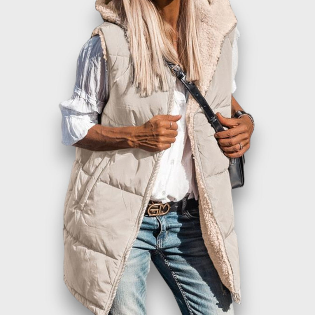 MARIA COZY REVERSIBLE LONGLINE VEST