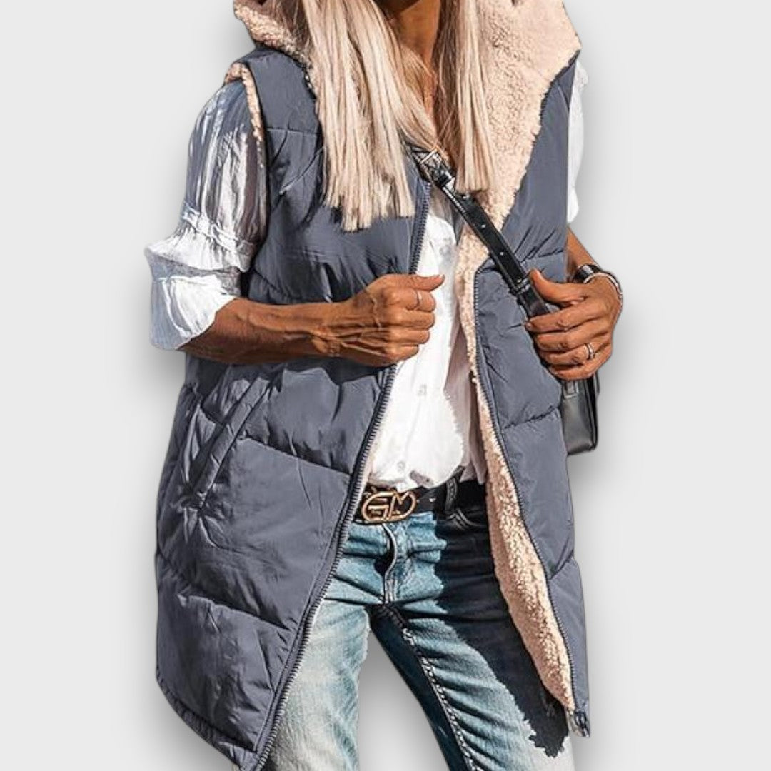 MARIA COZY REVERSIBLE LONGLINE VEST