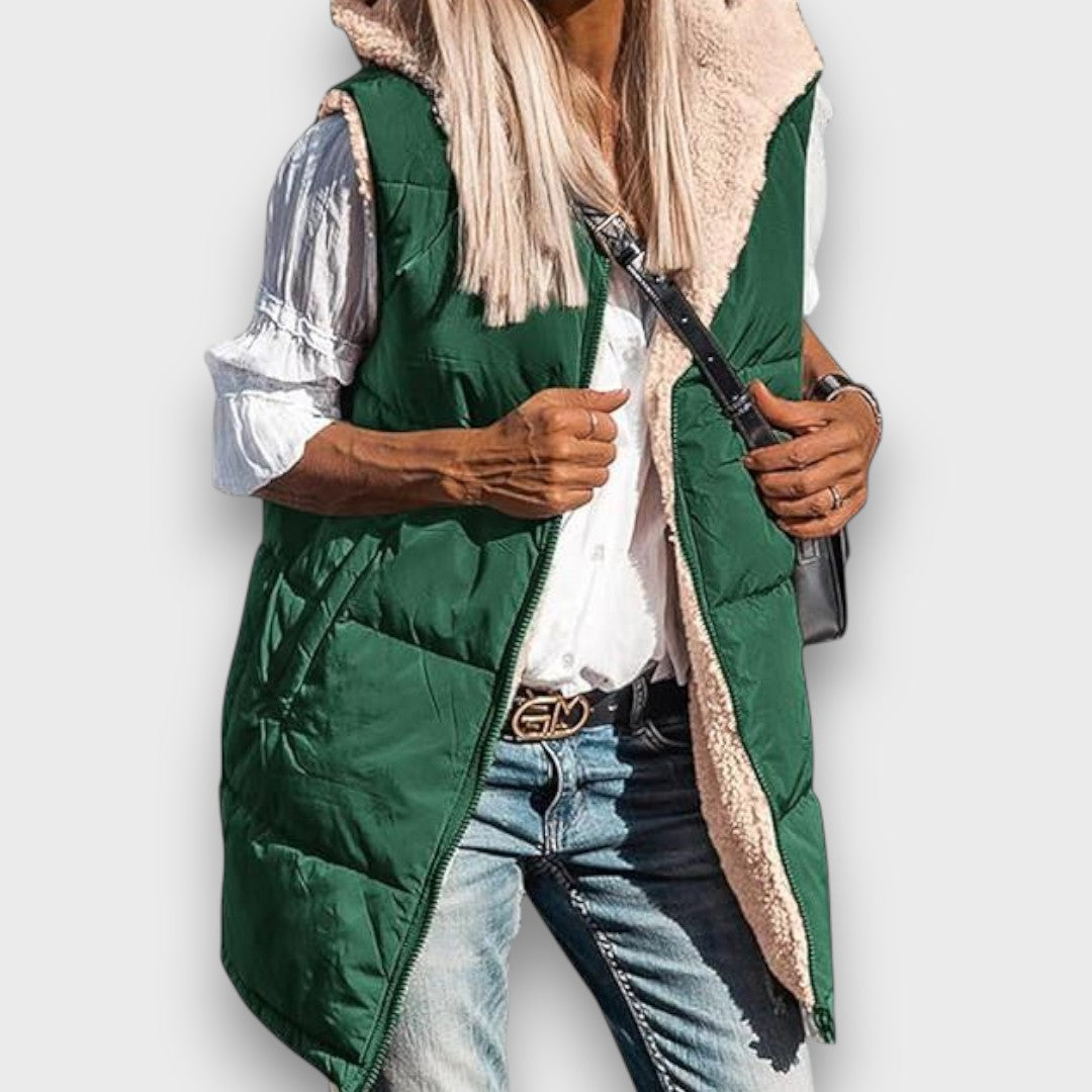 MARIA COZY REVERSIBLE LONGLINE VEST