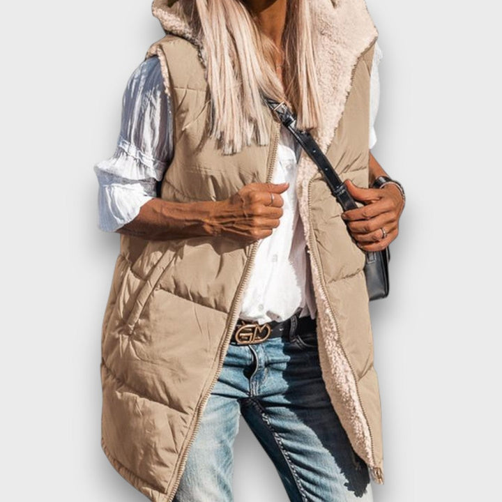 MARIA COZY REVERSIBLE LONGLINE VEST