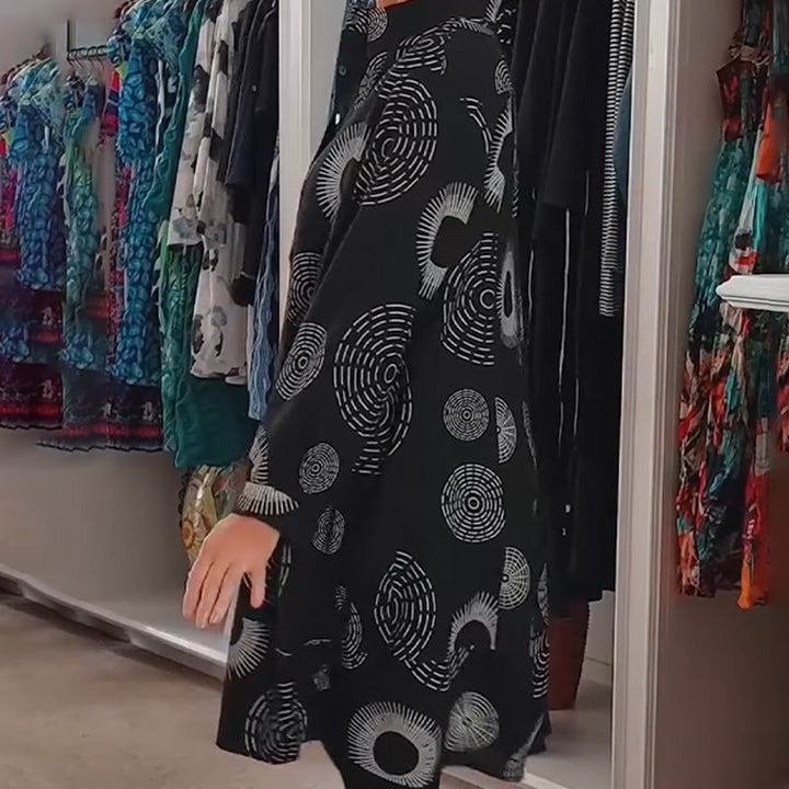 Uitverkoop🎉Elegante bedrukte jurk met lange mouwen