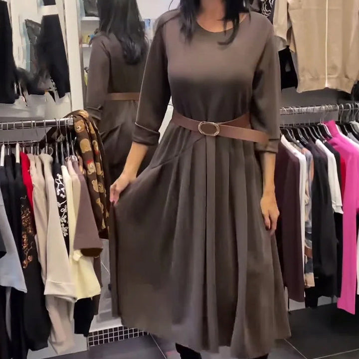 MAREN CASUAL ROUND-NECK DRESS