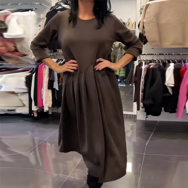 MAREN CASUAL ROUND-NECK DRESS
