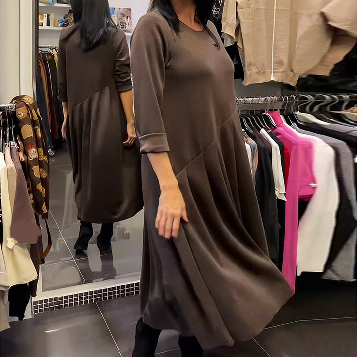 MAREN CASUAL ROUND-NECK DRESS